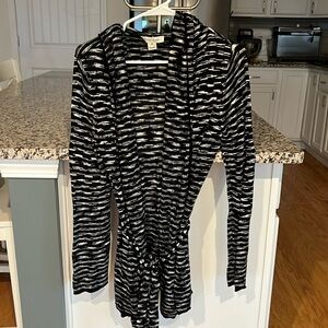 White House black market cardigan sweater black-and-white super cute